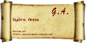Györe Anna névjegykártya